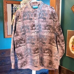 Sandy River Vintage Long Sleeve Deer Button Up Shirt